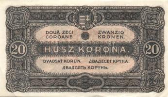 1920. 20K (2x) egymásutáni sorszámokkal, sorszámok között ponttal! T:II+