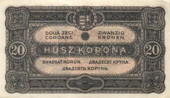 1920. 20K (2x) egymásutáni sorszámokkal, sorszámok között ponttal! T:II+