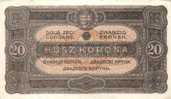 1920. 20K (2x) százon belüli ugrású sorszámokkal, egyiken előlapi függőleges fekete és vízszintes fe...