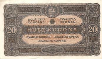 1920. 20K (2x) százon belüli ugrású sorszámokkal, egyiken előlapi függőleges fekete és vízszintes fe...
