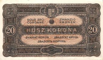 1920. 20K (2x) egymásutáni sorszámokkal T:I-,I- foltos