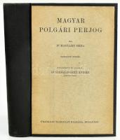 Magyary Géza: Magyar polgári perjog. Kieg. és átdolgozta: Nizsalovszky Endre. Bp.,[1940], Franklin, XVI+762 p. 3. kiadás. Átkötött félvászon-kötés.
