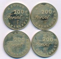 2001. 200Ft Cu-Zn (4xklf) az "Ifjúsági Irodalom" sorozat különböző emlékkiadásai: "To...