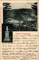 1900 Feketehegy, Schwartzenberg, Cernohorské kúpele (Merény, Vondrisel, Nálepkovo); Tompa emlék. Matz Gusztáv kiadása / monument