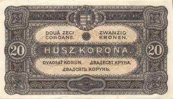 1920. 20K (3x) egymásutáni sorszámokkal T:I- egyiken folt