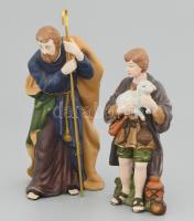 2 darab bibliai témájú porcelán szobor, jelzés nélkül, kis kopással, m: 18-21 cm