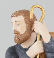 2 darab bibliai témájú porcelán szobor, jelzés nélkül, kis kopással, m: 18-21 cm