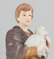 2 darab bibliai témájú porcelán szobor, jelzés nélkül, kis kopással, m: 18-21 cm