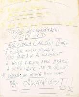 Bada Dada (Bada Tibor, 1963-2006) képzőművész, zenész saját kezű feljegyzései, verses sorai össz. 19...