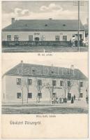 Diószeg, Magyardiószeg, Sládkovicovo; M. kir. posta, Római katolikus iskola. Jungkönig János kiadása / post office, school (fl)