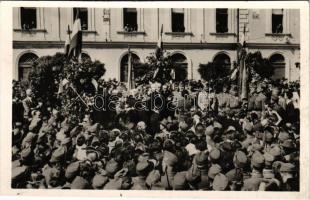 Máramarossziget, Sighetu Marmatiei; bevonulás, &quot;Hitler&quot; feliratok / entry of the Hungarian troops