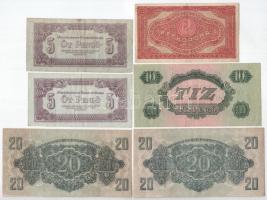1920. 2K "2 ab" + 1944. 5P-20P "A Vöröshadsereg Parancsnoksága" (5db/3xklf) T:F,...
