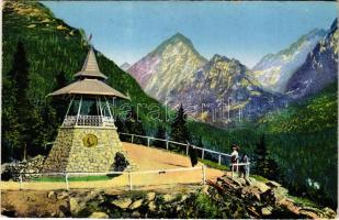 Tátra, Magas-Tátra, Vysoké Tatry; Tarpatak-völgy, Szilágyi Dezső emléktorony / Kolbasské udolie / monument (fl)