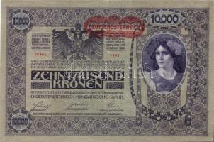 Ausztria/Osztrák-Magyar Bank 1918. 10.000K csak német nyelvű, vízszintes piros "Deutschösterreich" fny-sal T:II
