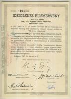 1947. Kötvényhelyettesítő elismervény 1000$ névértékű Budapest/Magyar Egyesített Városi Kölcsönkötvény (5x)egymásutáni sorszámmal