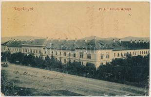 1910 Nagyenyed, Aiud; M. kir. honvéd laktanya / military barracks (ázott / wet damage)