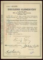 1947. Kötvényhelyettesítő elismervény 1000$ névértékű Budapest/Magyar Egyesített Városi Kölcsönkötvény (5x)egymásutáni, illetve kis ugrású sorszámmal