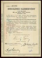 1947. Kötvényhelyettesítő elismervény 1000$ névértékű Budapest/Magyar Egyesített Városi Kölcsönkötvé...