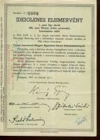 1947. Kötvényhelyettesítő elismervény 500$ névértékű Budapest/Magyar Egyesített Városi Kölcsönkötvény (5x)kis ugrású sorszámokkal