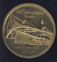 NSZK 1972. "XX. olimpia - München" aranyozott fém emlékérem T:1