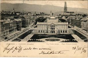 1900 Zagreb, Zágráb, Agram; Trg Franje Josipa / square, constructions (fl)