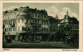 Miskolc, Királyhídi részlet, Pataky Rudolf, Dévényi Testvérek üzlete, A. Vajda fogorvosi rendelője. Móriczné N. Lenke felvétele (fl)