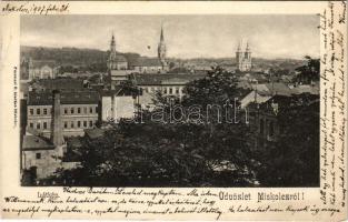 1907 Miskolc, látkép, zsinagóga. Ferenczi B. kiadása (EK)