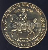 Németország 1991. "Nagy Frigyes" aranyozott fém emlékérem T:1