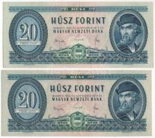 1965. 20Ft (2x) T:F Hungary 1965. 20 Forint (2x) C:F Adamo F14