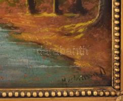 Mesterházy Dénes (1900-1949 körül): Szarvas. Olaj, karton, jelzett. Felületi sérülésekkel. Dekoratív...