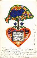 1933 Virágos Budapest, virágos Magyarország. Virágos út vezessen virágos Nagy-Magyarországba. Kir. Magyar Egyetemi Nyomda kiadása / Hungarian irredenta propaganda, Trianon s: Horváth Jenő (EK)