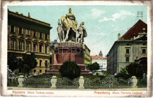 Pozsony, Pressburg, Bratislava; Mária Terézia szobor. Bediene dich allein / statue, monument