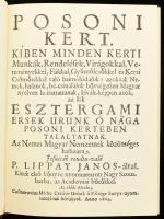 [Lippay] Lippai János: Posoni kert. (Reprint kiadás). Dr. Somos András utószavával. Bp., 1965, Akadémiai Kiadó. Az eredetileg háromkötetes, 1664 és 1667 között megjelent mű hasonmás kiadása, egy kötetben, kísérőfüzettel. Kiadói bordázott gerincű egészbőr-kötésben, a gerincen némi kopással, kissé foltos lapélekkel, egyébként jó állapotban.