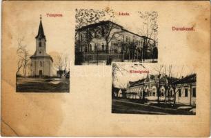 1914 Dunakeszi, Római katolikus templom, községháza, iskola. László János kiadása (EB)