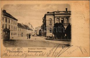 1901 Szombathely, Berzsenyi Dániel utca, villamos. Knebel cs. és kir. udvari fényképész kiadása (fl)