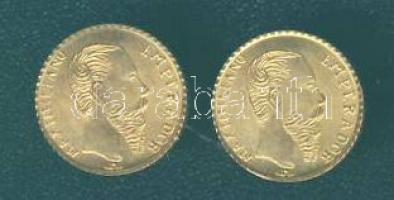Mexikó 1865. "Maximilian" aranypénz mini reprodukciója (2x)
