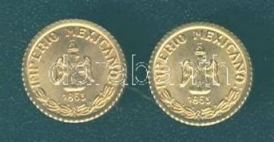 Mexikó 1865. "Maximilian" aranypénz mini reprodukciója (2x)