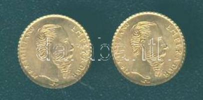 Mexikó 1865. "Maximilian" aranypénz mini reprodukciója (2x)