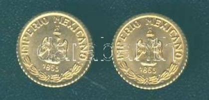 Mexikó 1865. "Maximilian" aranypénz mini reprodukciója (2x)