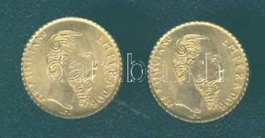 Mexikó 1865. "Maximilian" aranypénz mini reprodukciója (2x)