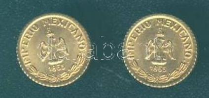Mexikó 1865. "Maximilian" aranypénz mini reprodukciója (2x)