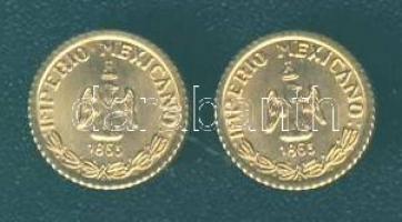 Mexikó 1865. "Maximilian" aranypénz mini reprodukciója (2x)