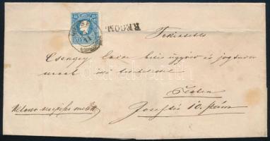 ~1858 Ajánlott levél 15kr + hátoldalán hiányos 2 x 10kr bérmentesítéssel LÖCSE - PESTH