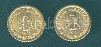 Mexikó 1865. "Maximilian" aranypénz mini reprodukciója (2x)