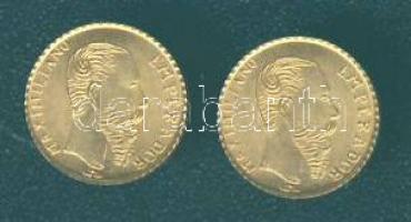 Mexikó 1865. "Maximilian" aranypénz mini reprodukciója (2x)