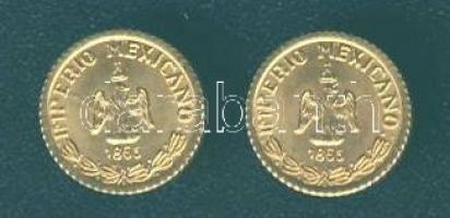 Mexikó 1865. "Maximilian" aranypénz mini reprodukciója (2x)