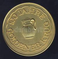 NSZK 1966. "100 éves a Goldner Krug vendéglő" aranyozott fém emlékérem eredeti díszdobozban T:1