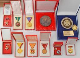 11db-os emlékéremből. emlékplakettből és kitüntetésekből álló tétel, mindegyik eredeti tokban (némelyik tok sérült) T:UNC-XF