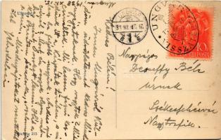 1938 Ungvár, Uzshorod, Uzhorod; látkép, Izraelita templom, zsinagóga / general view with synagogue +...