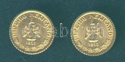 Mexikó 1865. "Maximilian" aranypénz mini reprodukciója (2x)